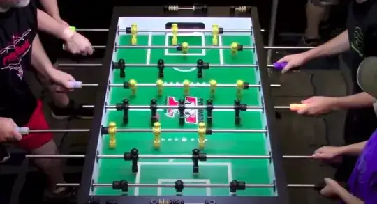 Video footage of a foos match