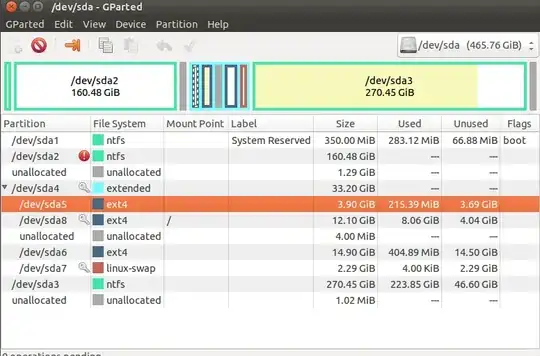 GParted screenshot
