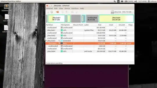 GParted screenshot