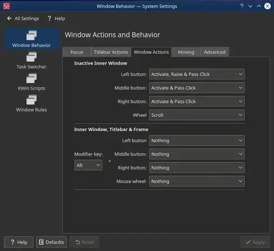 Window Actions Menu