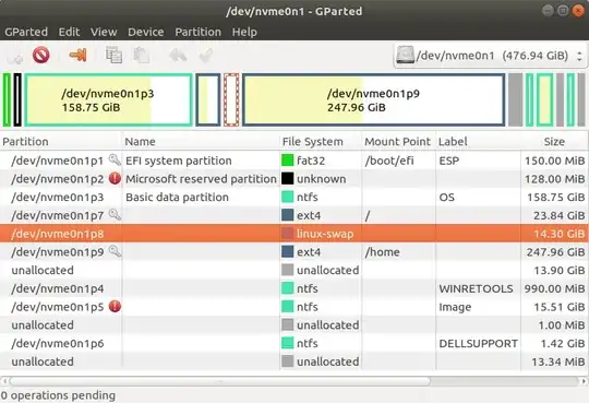 gparted snapshot