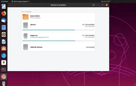 Here is the screenshot of the Disk Usage Utility window