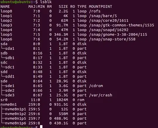 lsblk output here.