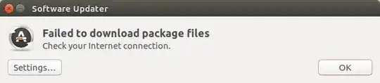 Error message in software updater