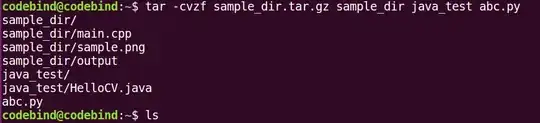 Screenshot of the terminal showing the commands above