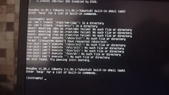the error screen