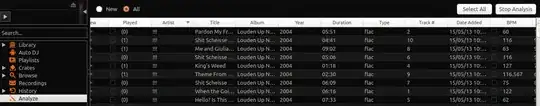 Screenshot of the analyser in Mixxx