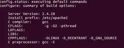 Configure result