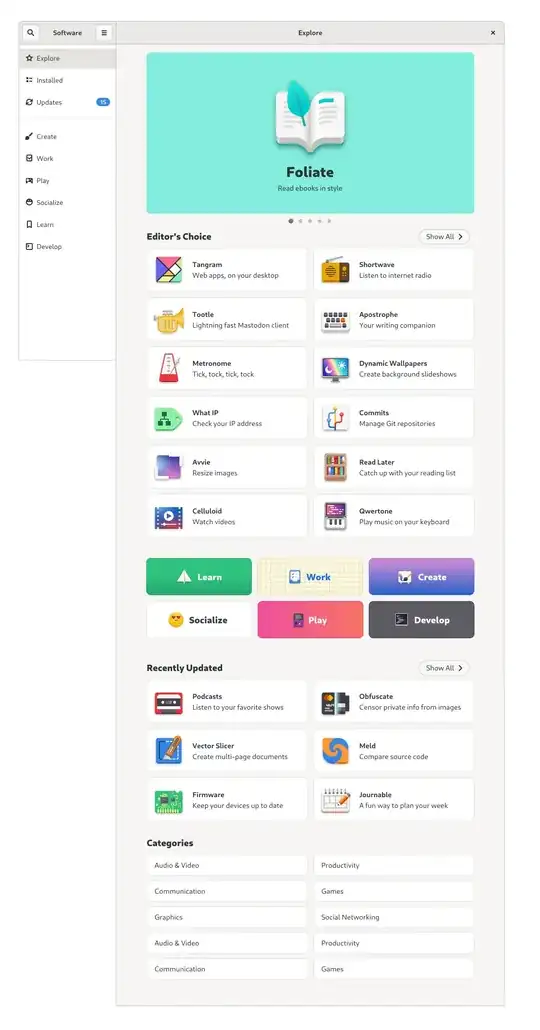 Gnome Software UI