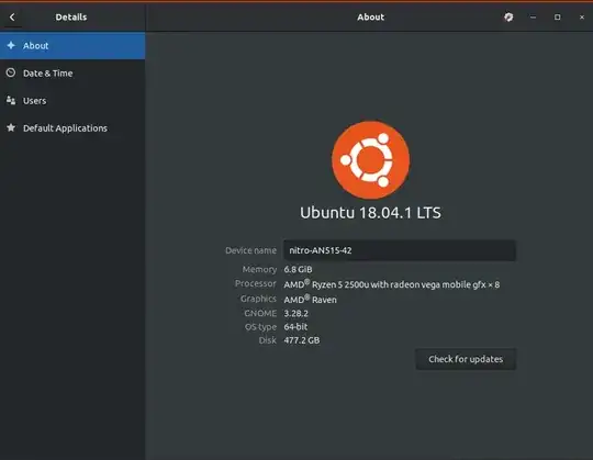 "About" screenshot