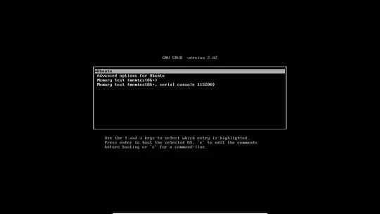 Initial Grub Menu