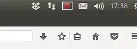 panel with indicator icons, one broken