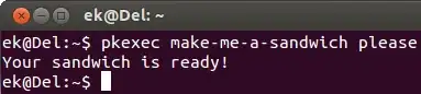 A command runs seamlessly as <code>root</code> after successfully polkit authentication.
