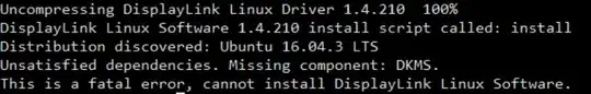 Installation script output