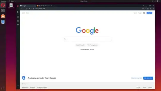 Screenshot of Opera icon grayed out