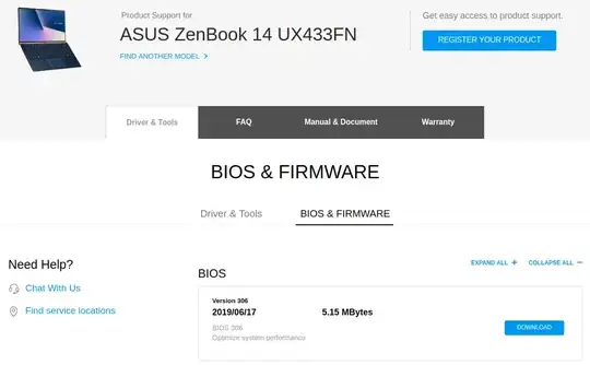 ASUS update page