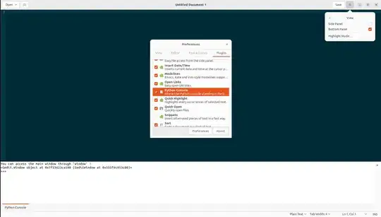 Screen shot Python Console