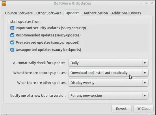 Updates tab