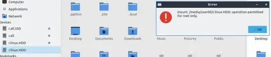 I get this error when clicking on the last 'r.linux.HDD'
