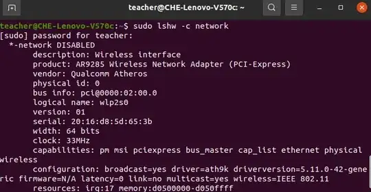 network DISABLED