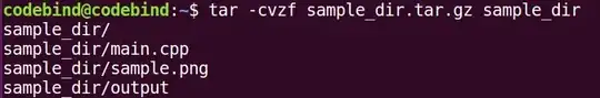 Screenshot of the terminal showing the commands above