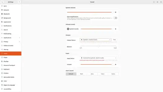 Sound settings