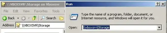 Screenshot showing difference in share names