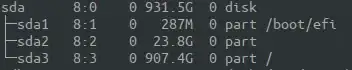 lsblk output