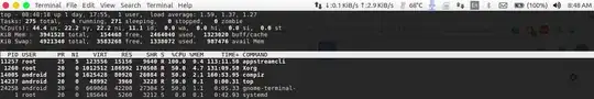 output of top showing appstreamcli with 100% cpu usage