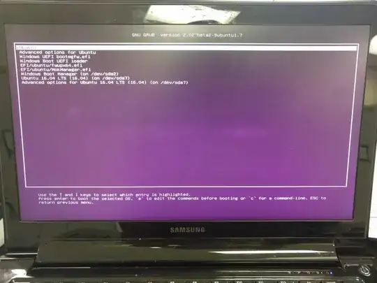 Current GRUB setup with a messy layout due to multiple install attempts and use of Boot-Repair utility