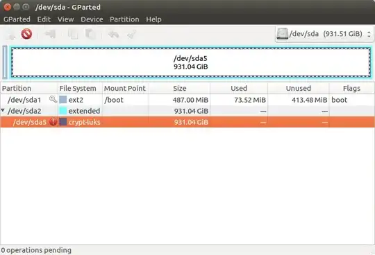Gparted screenshot