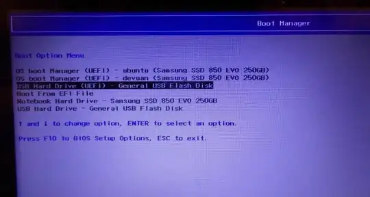 A One-time Boot Menu on an HP Laptop