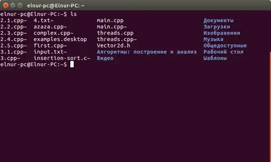 terminal with ls