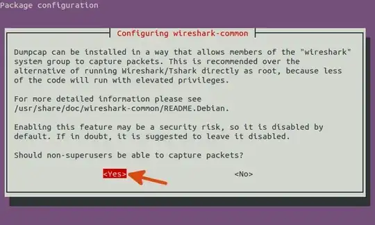Reconfiguring wireshark-common