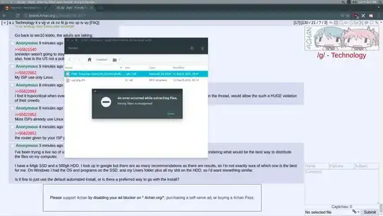 screenshot of error