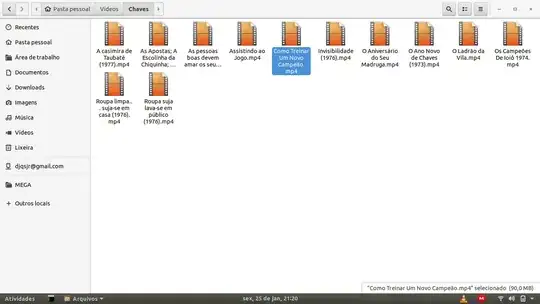 Screenshot of icons