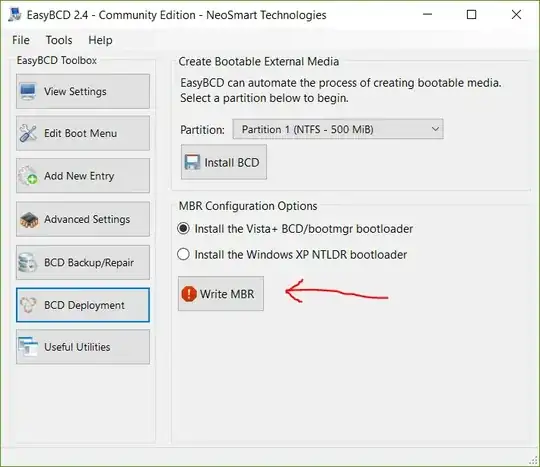 EasyBCD window