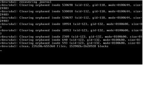 clearing orphaned inode and dev.. clean, blocks startup messages