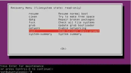 pick the root terminal and press ok and the enter