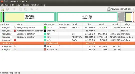 GParted screenshot