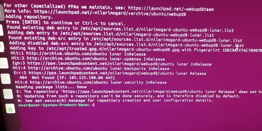 error message