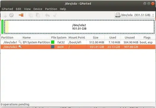 GPARTED screen 