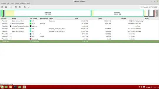 Gparted output