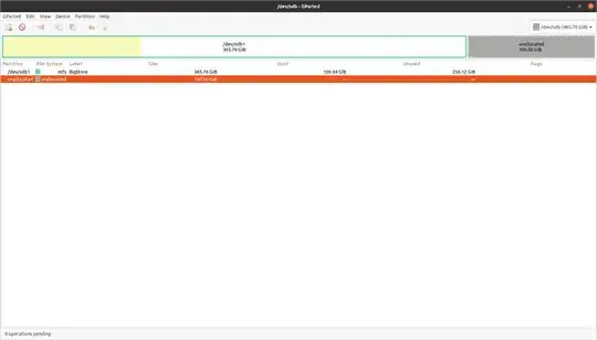 HDD in gparted