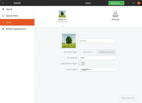 users screen