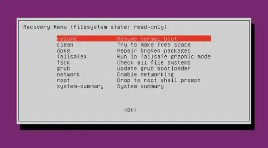 Recover menu screen shot