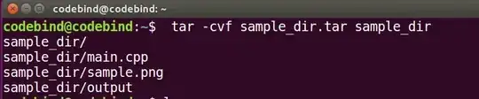 Screenshot of the terminal showing the commands above