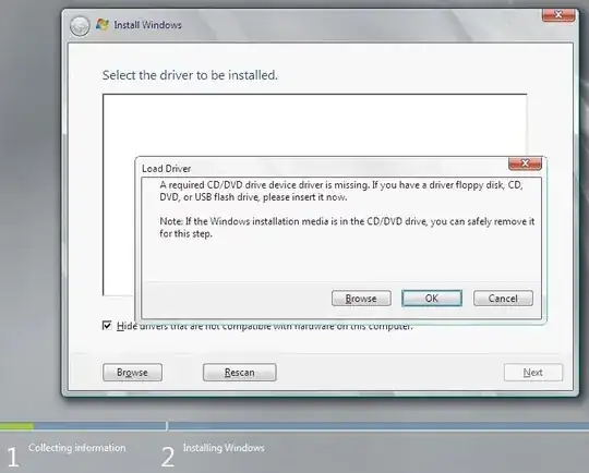 Windows setup - Select the driver to be installed.