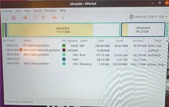 GParted screenshot