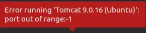Screensot of the pop error message by Intellji.